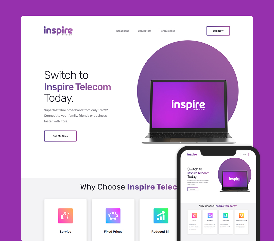 inspire telecom React Website- Portfolio
